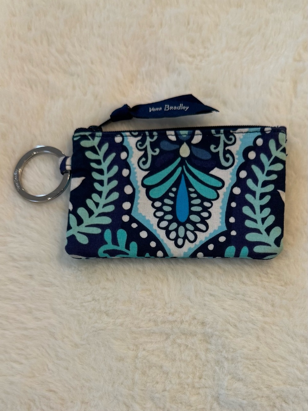 Vera Bradley Zip ID Case Card Holder Blue Island Medallion